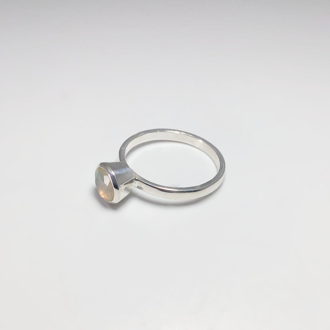 Faceted Ethiopian Fire Opal Ring - Rocks and Gems Canada