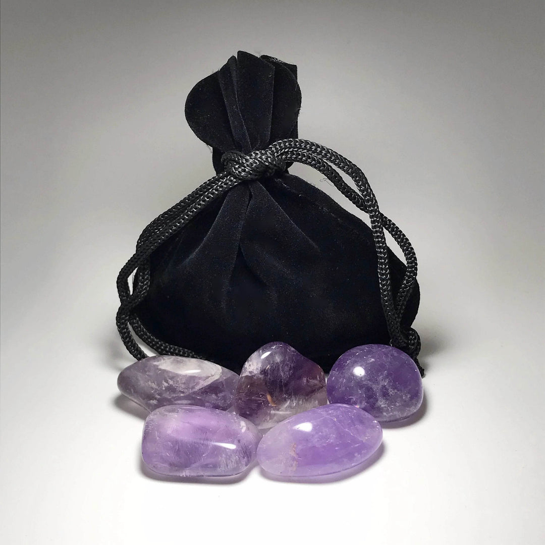 Amethyst Small Tumbles Pouch - Rocks and Gems Canada