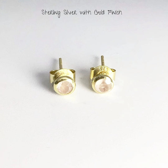 Rose Quartz Stud Earrings - Rocks and Gems Canada