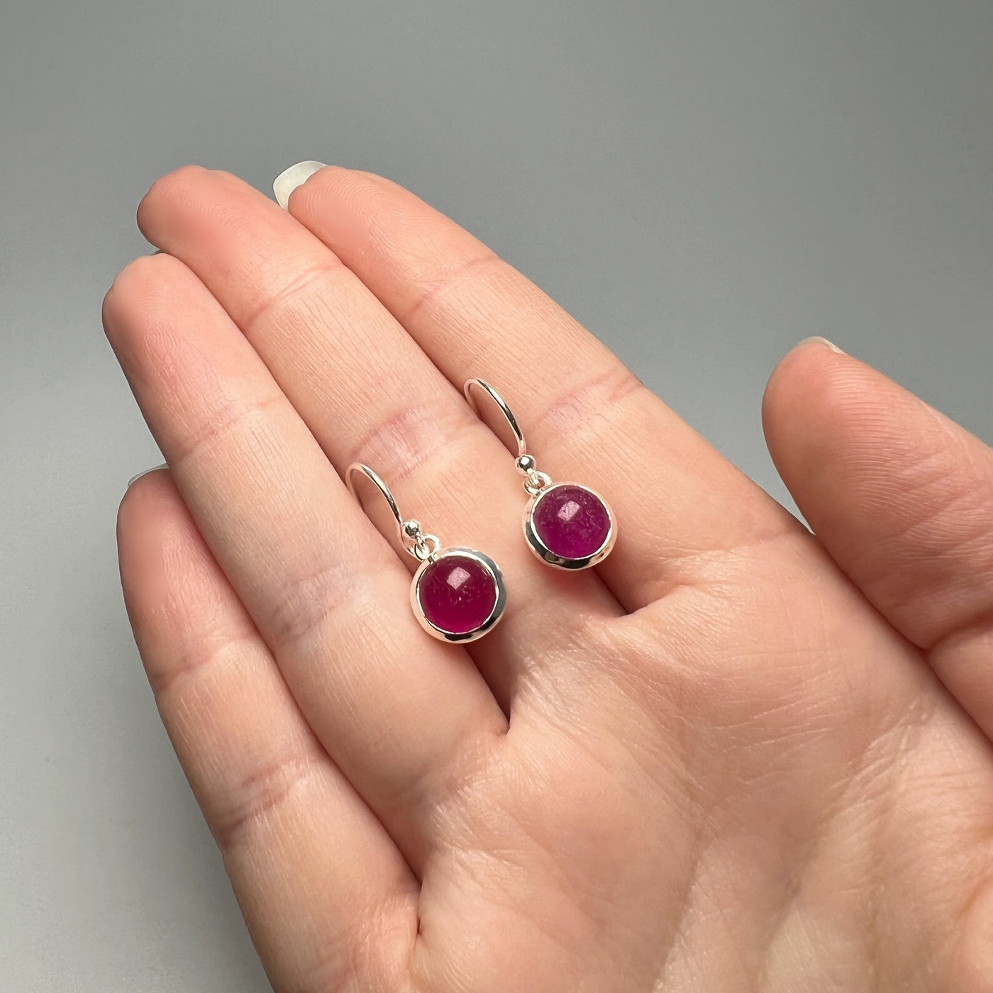 Pink Jade Dangle Earrings