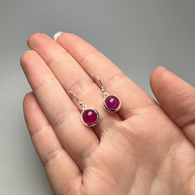 Pink Jade Dangle Earrings