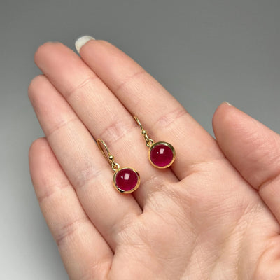 Pink Jade Dangle Earrings