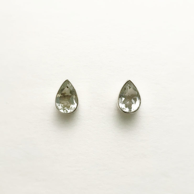 Green Amethyst Stud Earrings