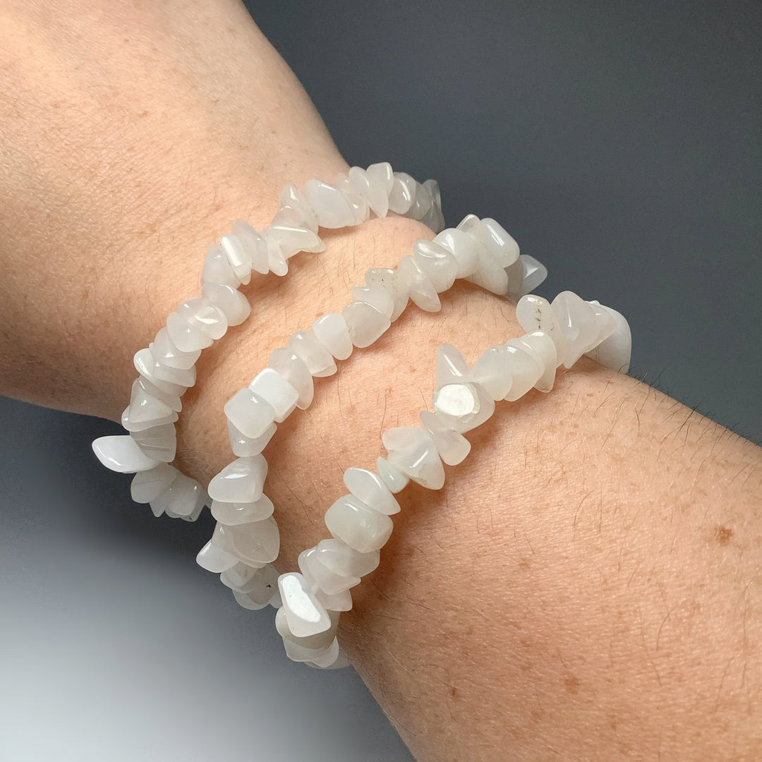 Milky Jade Chunky Chip Beaded Bracelet - Rocks and Gems Canada