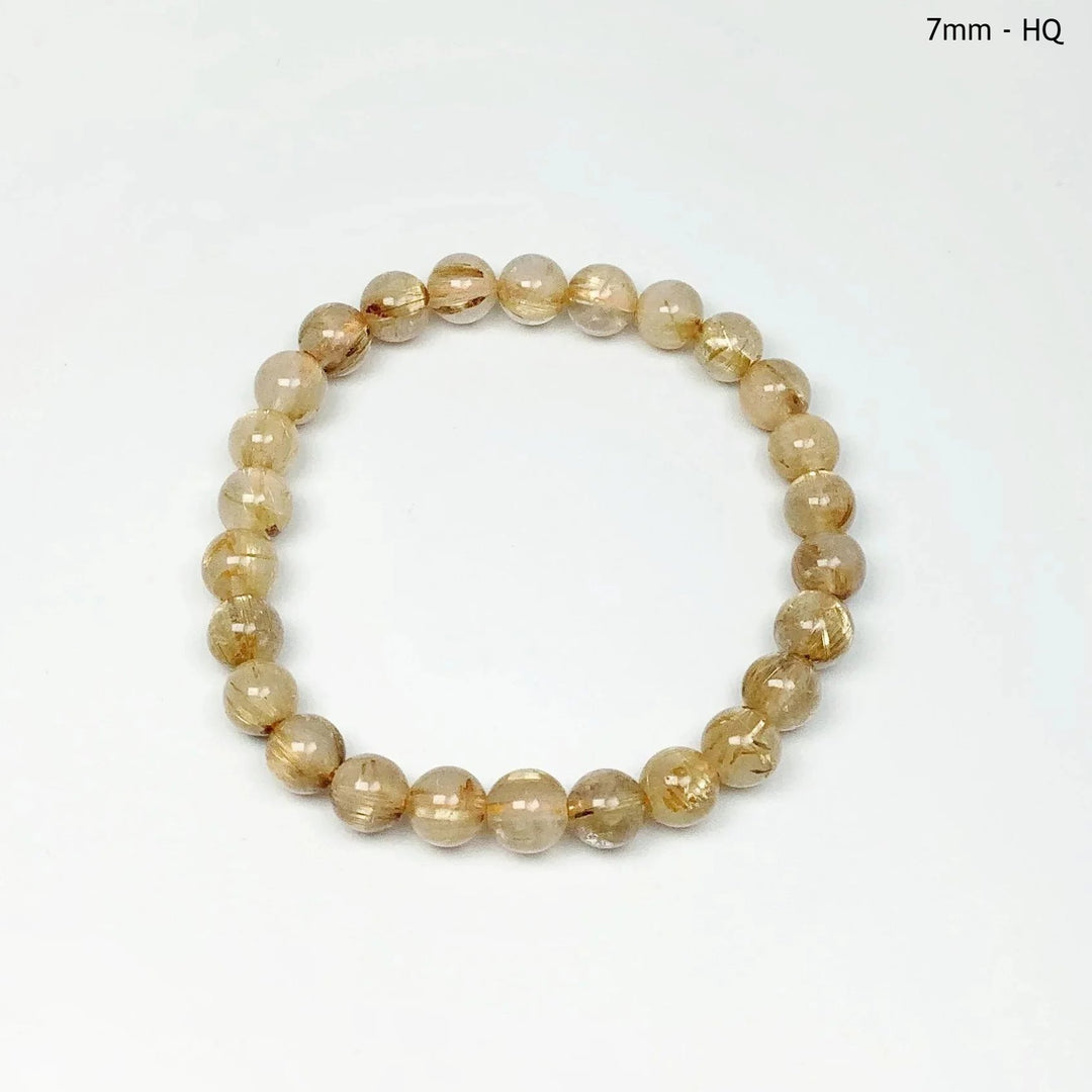 Rutilated Quartz Beaded Bracelet - Rocks and Gems Canada