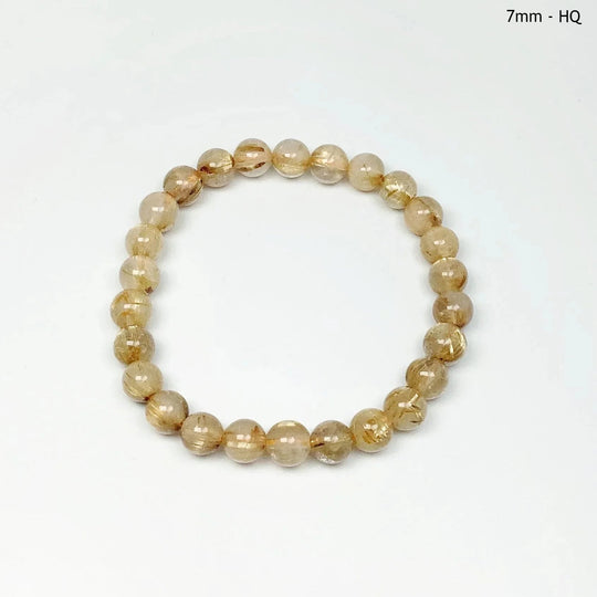 Rutilated Quartz Beaded Bracelet - Rocks and Gems Canada