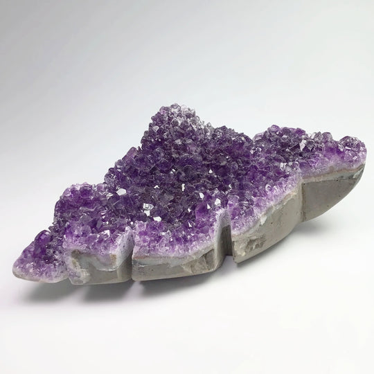 Amethyst Druze Cluster Leaf Carving - Rocks and Gems Canada