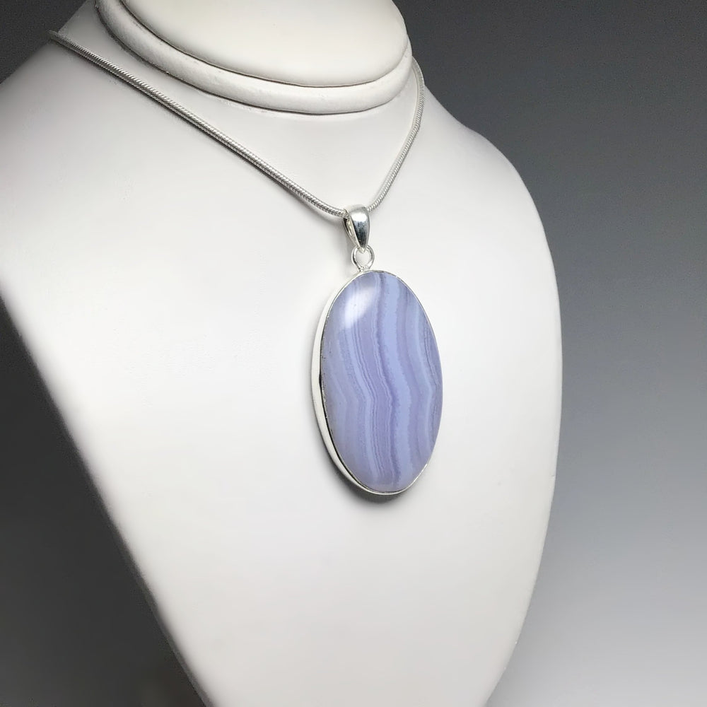 Blue Lace Agate Pendant - Rocks and Gems Canada