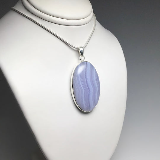Blue Lace Agate Pendant - Rocks and Gems Canada