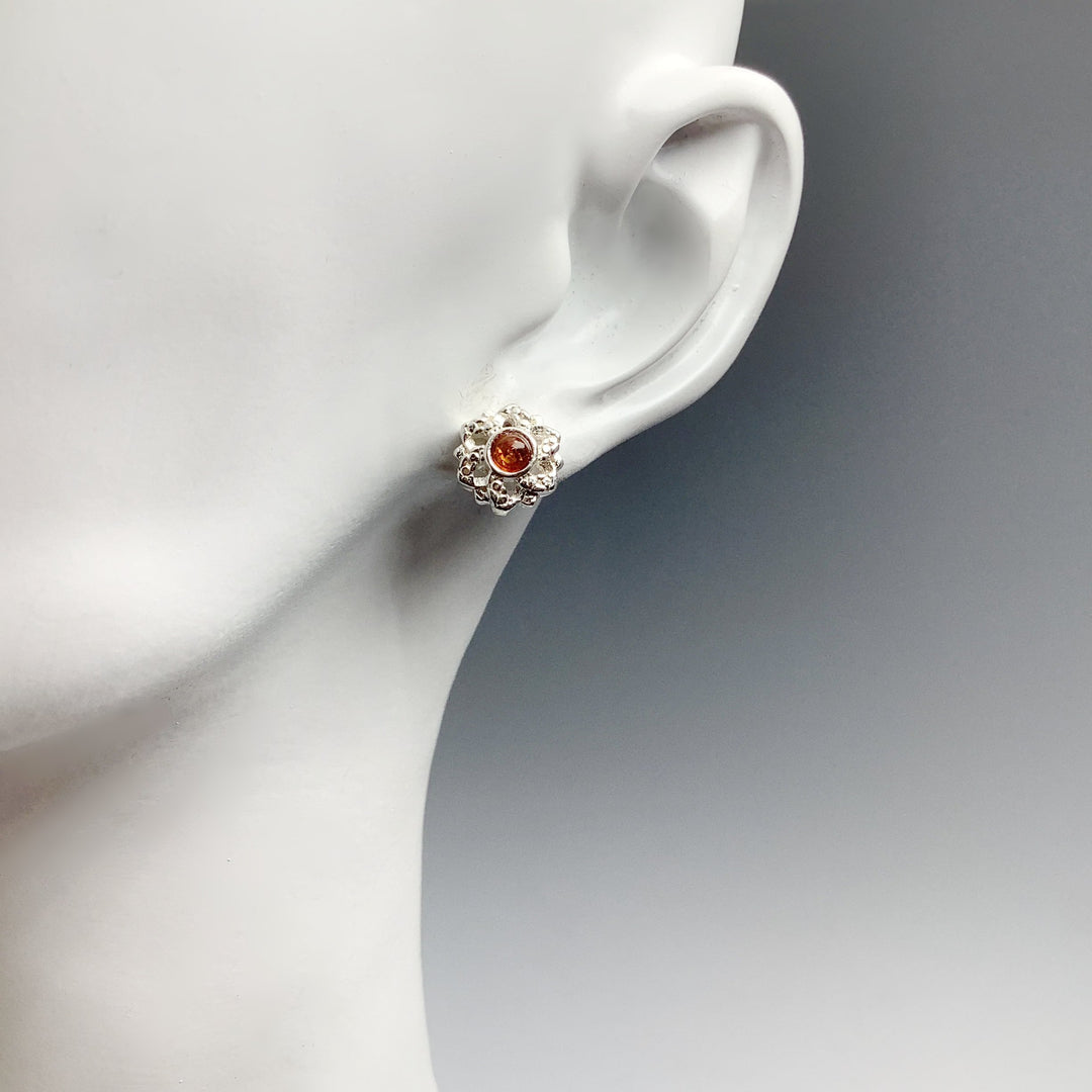 Cognac Amber Stud Earrings - Rocks and Gems Canada