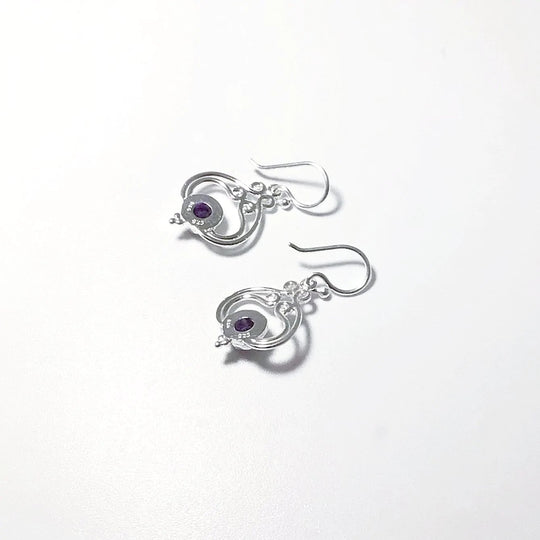 Amethyst Dangle Earrings - Rocks and Gems Canada