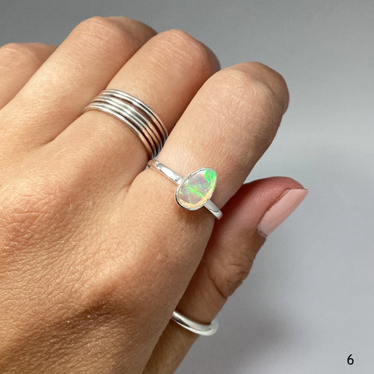 Faceted Ethiopian Fire Opal Ring - Rocks and Gems Canada