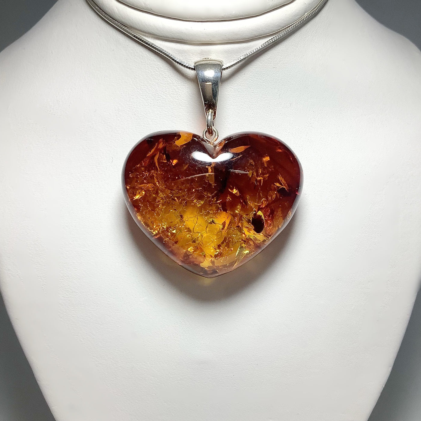 Ombre Heart Amber Pendant