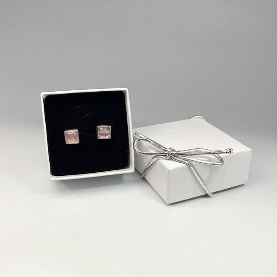 Rose Quartz Stud Earrings - Rocks and Gems Canada