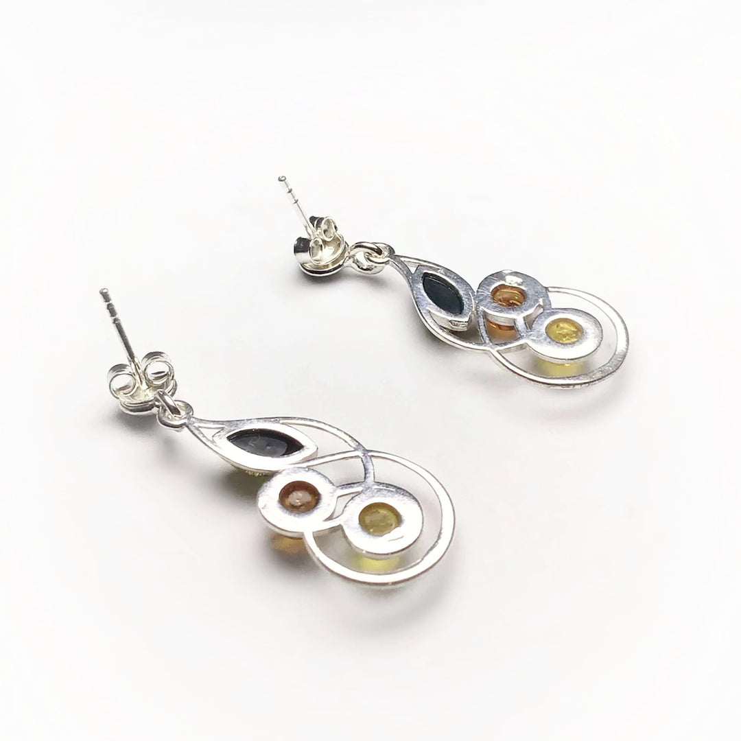 Mixed Amber Stud Earrings - Rocks and Gems Canada