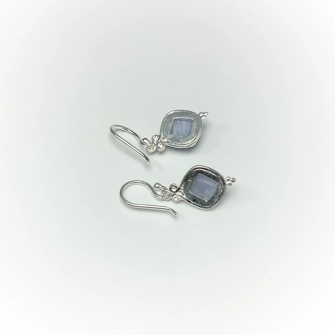 Blue Lace Agate Dangle Earrings - Rocks and Gems Canada