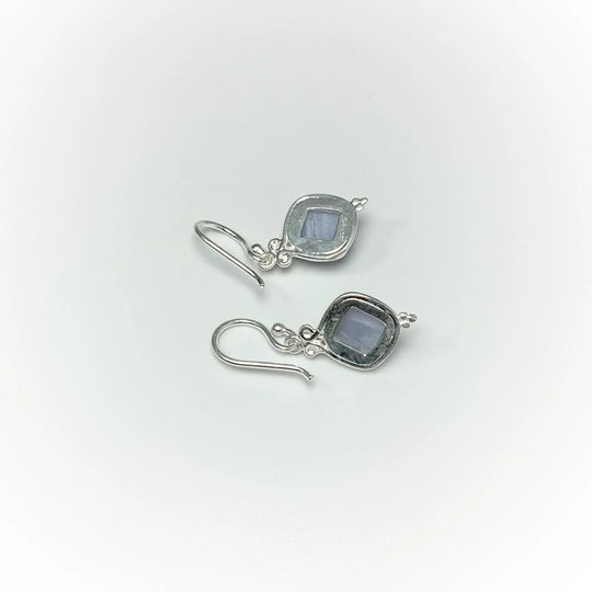 Blue Lace Agate Dangle Earrings - Rocks and Gems Canada