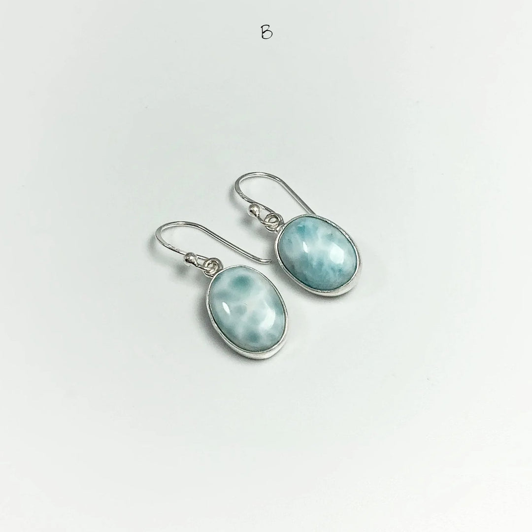 Larimar Dangle Earrings - Rocks and Gems Canada