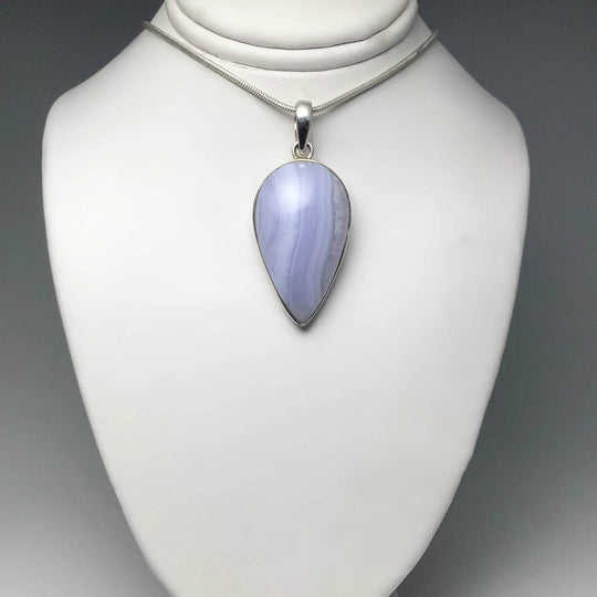 Blue Lace Agate Pendant - Rocks and Gems Canada
