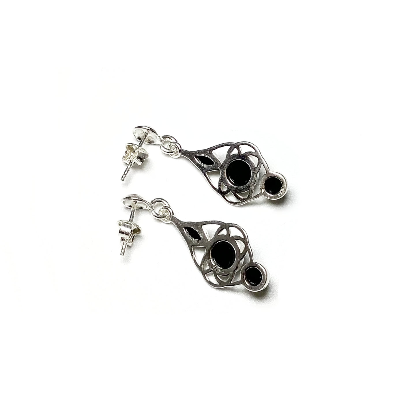 Green Amber Stud Earrings
