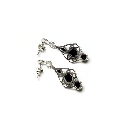 Green Amber Stud Earrings