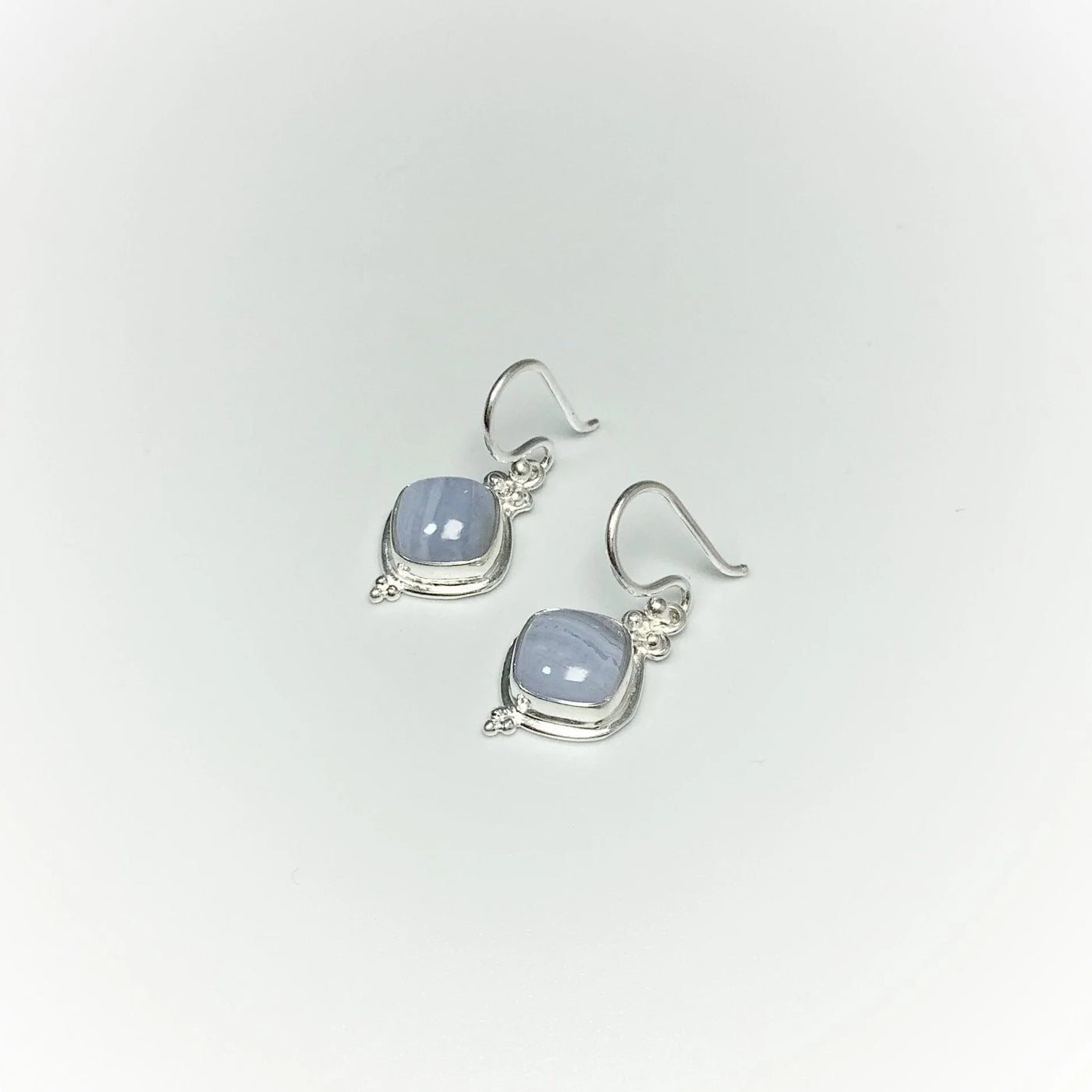 Blue Lace Agate Dangle Earrings