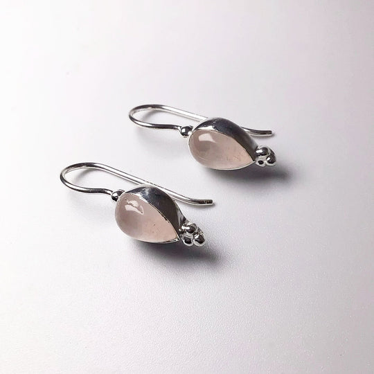Rose Quartz Dangle Earrings - Rocks and Gems Canada