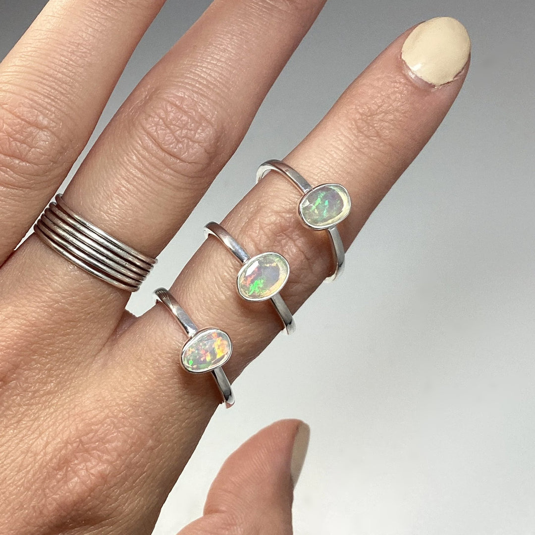 Faceted Ethiopian Fire Opal Ring - Rocks and Gems Canada