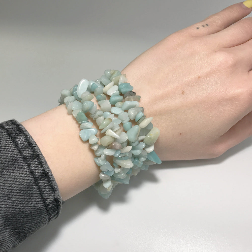 Amazonite Chip Beaded Bracelet - Rocks and Gems Canada