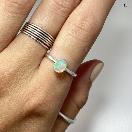 Faceted Ethiopian Fire Opal Ring - Rocks and Gems Canada
