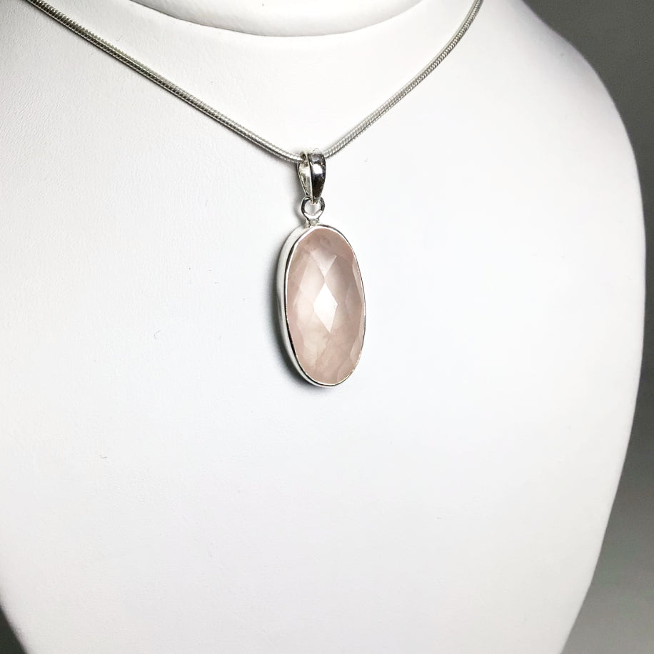 Faceted Rose Quartz Pendant