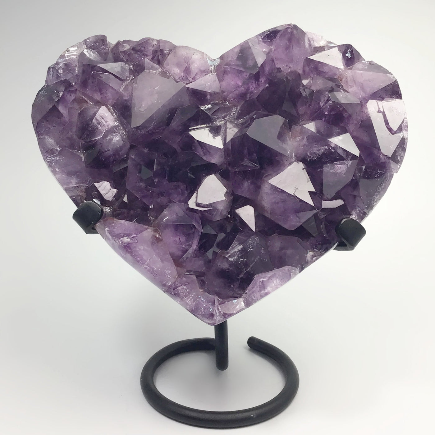 Amethyst Druze Cluster Heart On Stand