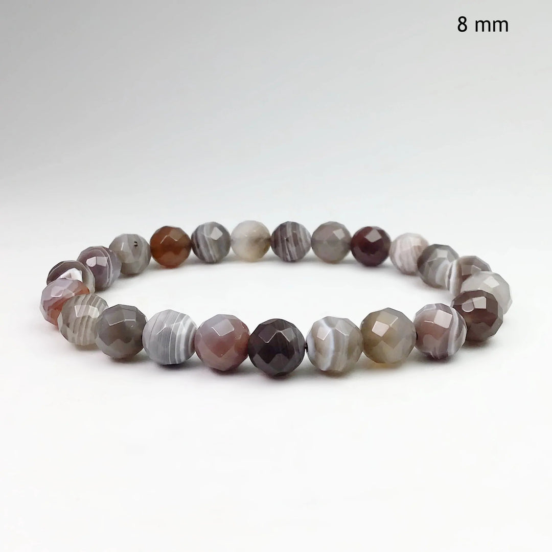 Botswana Agate Faceted Beaded Bracelet - Rocks and Gems Canada