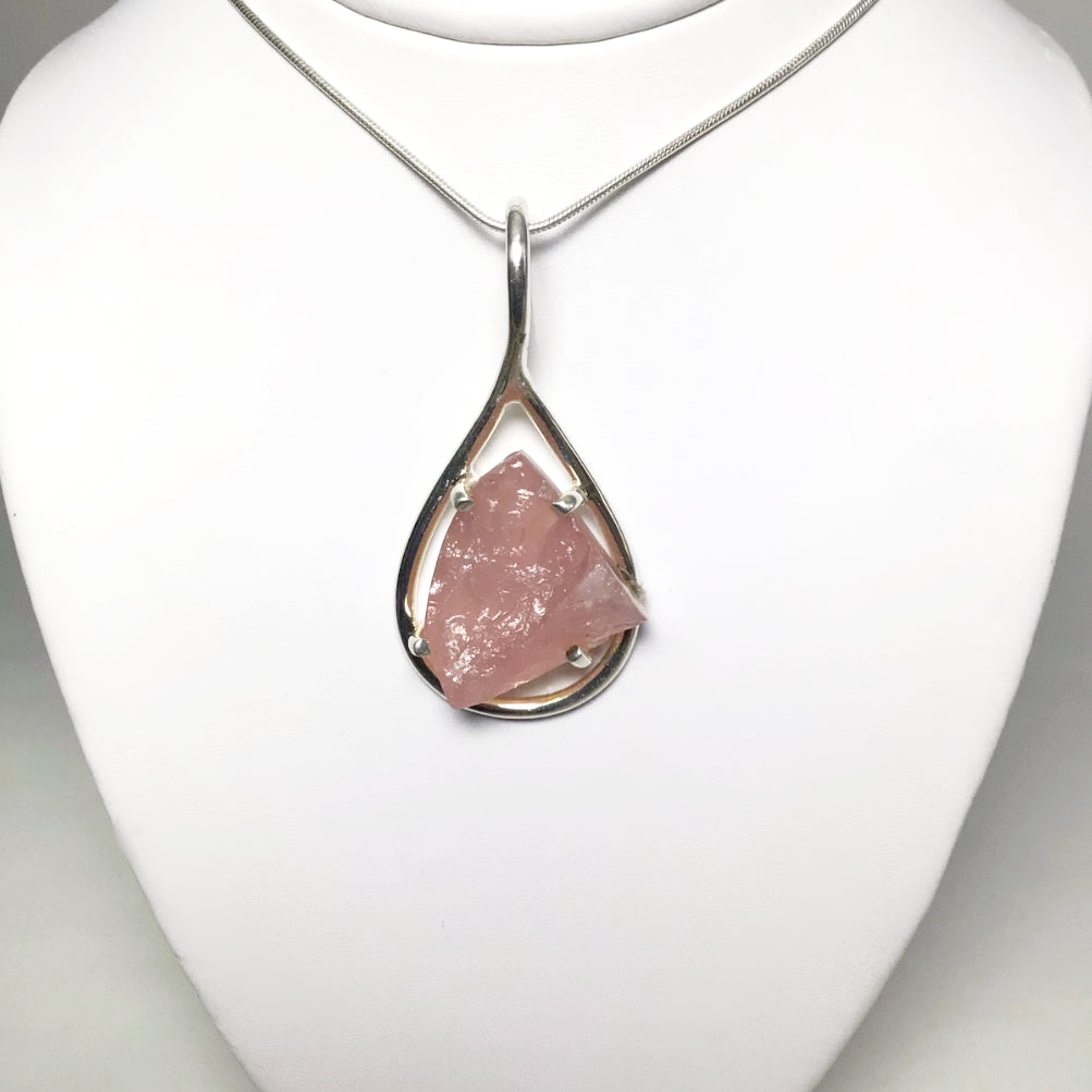 Raw Rose Quartz Pendant