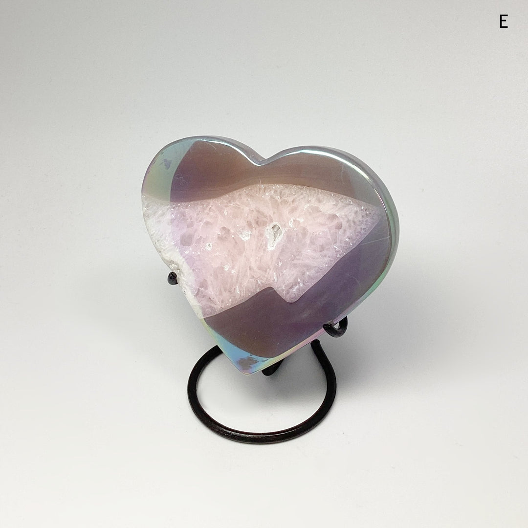 Rainbow Agate Heart on Stand - Rocks and Gems Canada