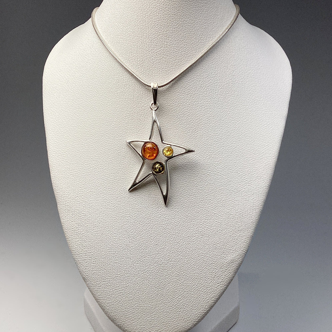 Mixed Amber Star Pendant