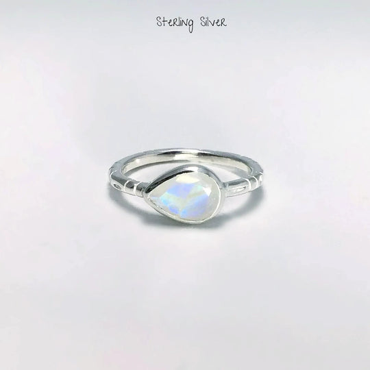 Rainbow Moonstone Ring - Rocks and Gems Canada