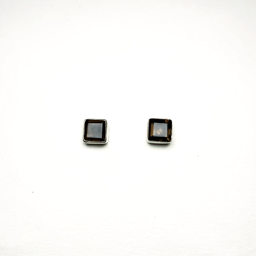 Smoky Quartz Stud Earrings - Rocks and Gems Canada
