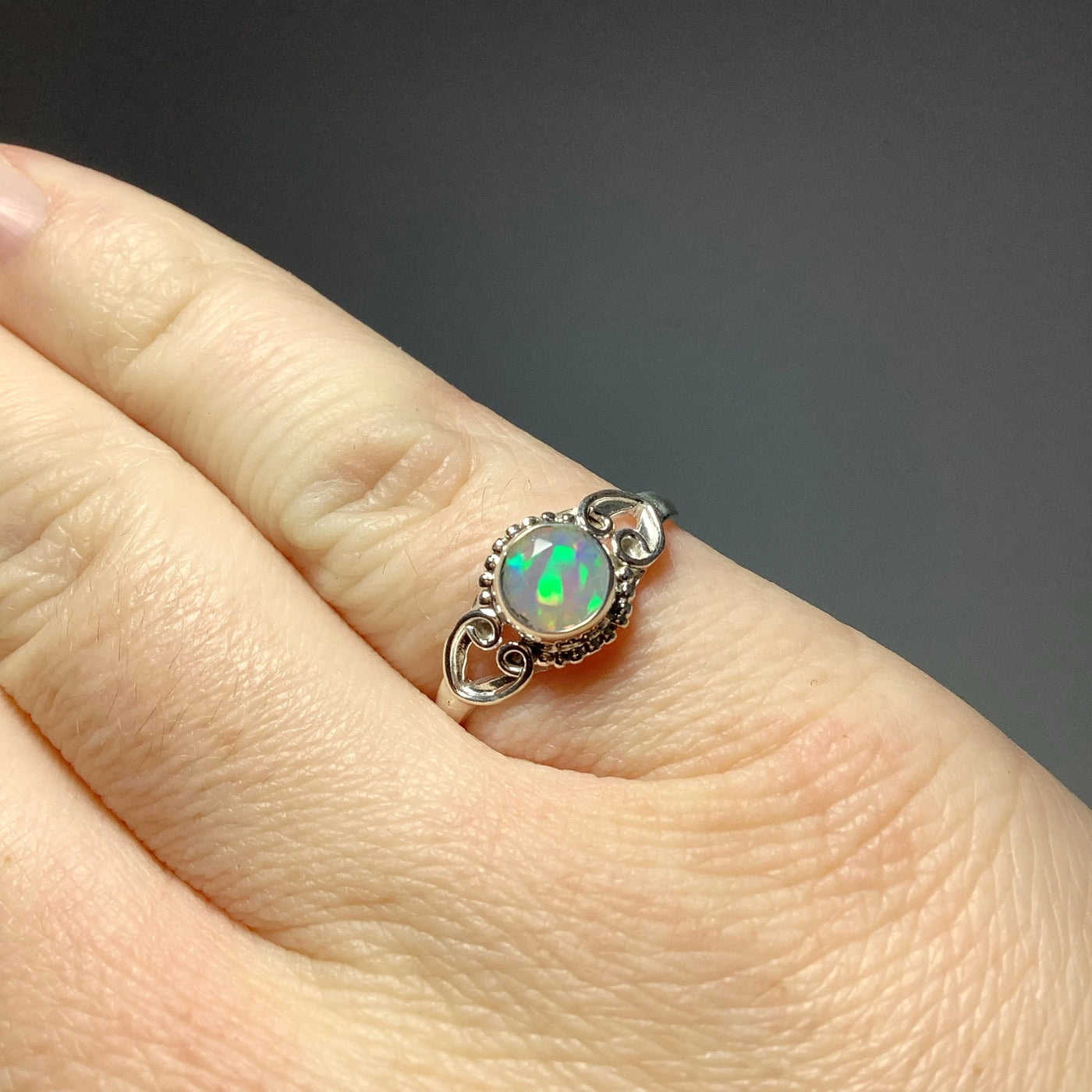 Faceted Ethiopian Fire Opal Ring