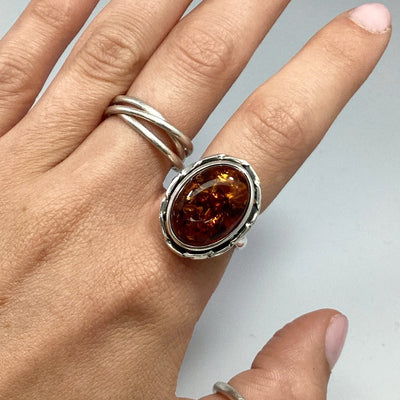 Cognac Amber Ring