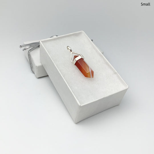 Banded Carnelian Agate Double Terminated Point Pendant - Rocks and Gems Canada