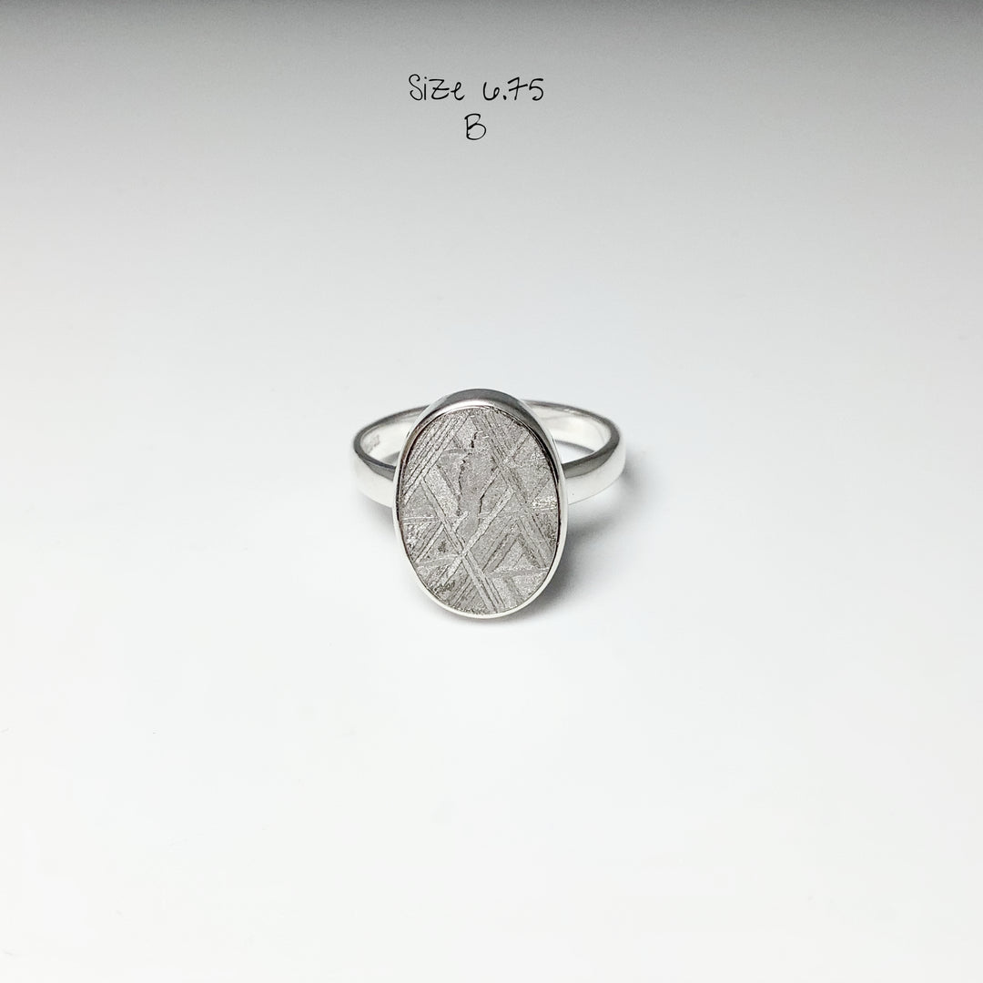 Muonionalusta Meteorite Ring - Rocks and Gems Canada