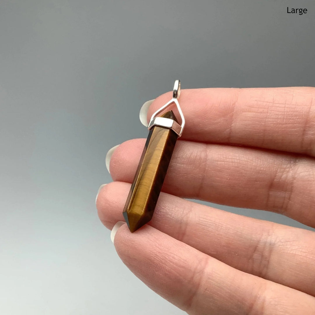 Gold Tiger Eye Double Terminated Point Pendant - Rocks and Gems Canada