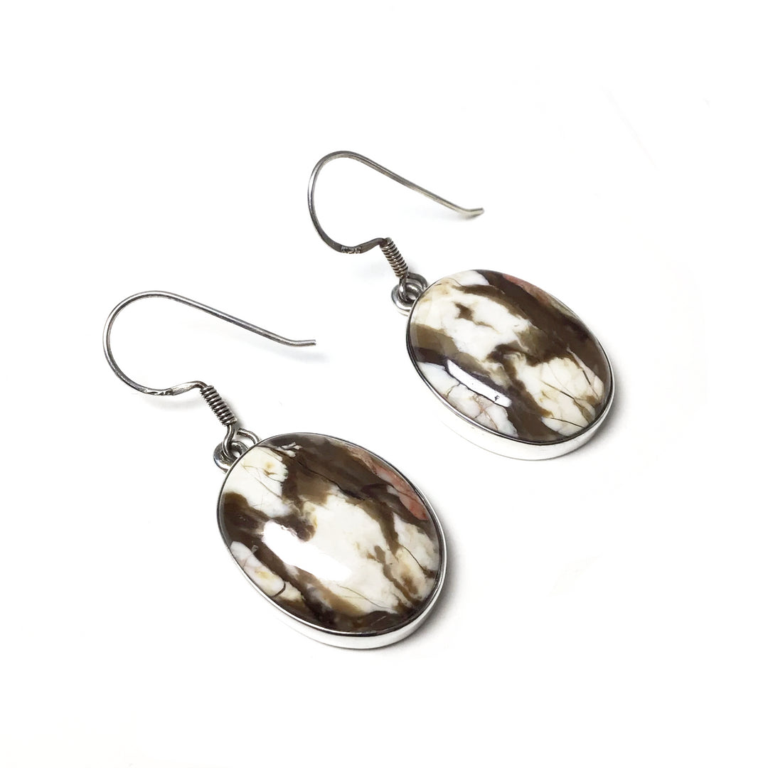 Petrified Peanut Wood Dangle Earring - Rocks and Gems Canada