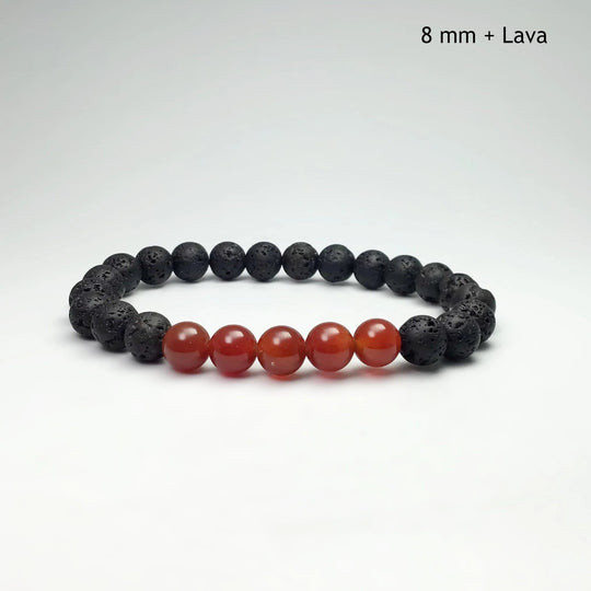 Carnelian Agate Beaded Bracelet - Rocks and Gems Canada