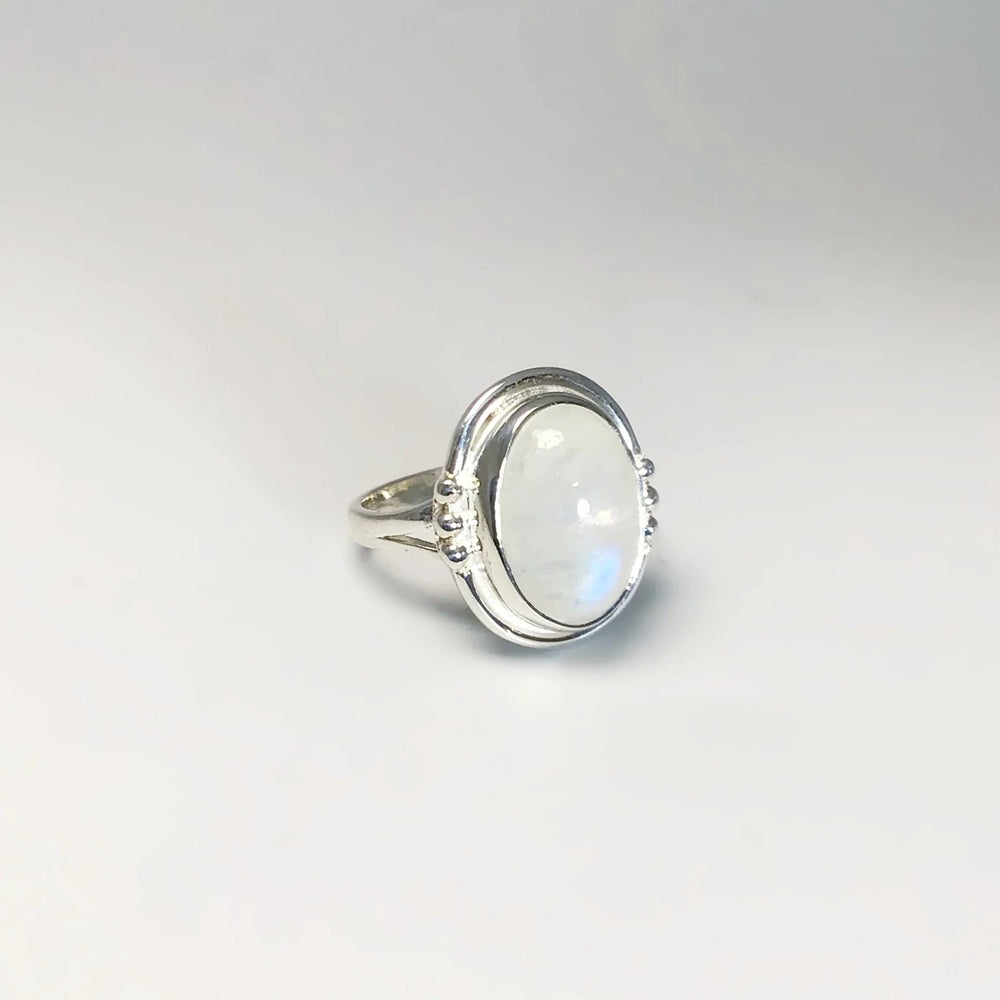 Rainbow Moonstone Ring - Rocks and Gems Canada