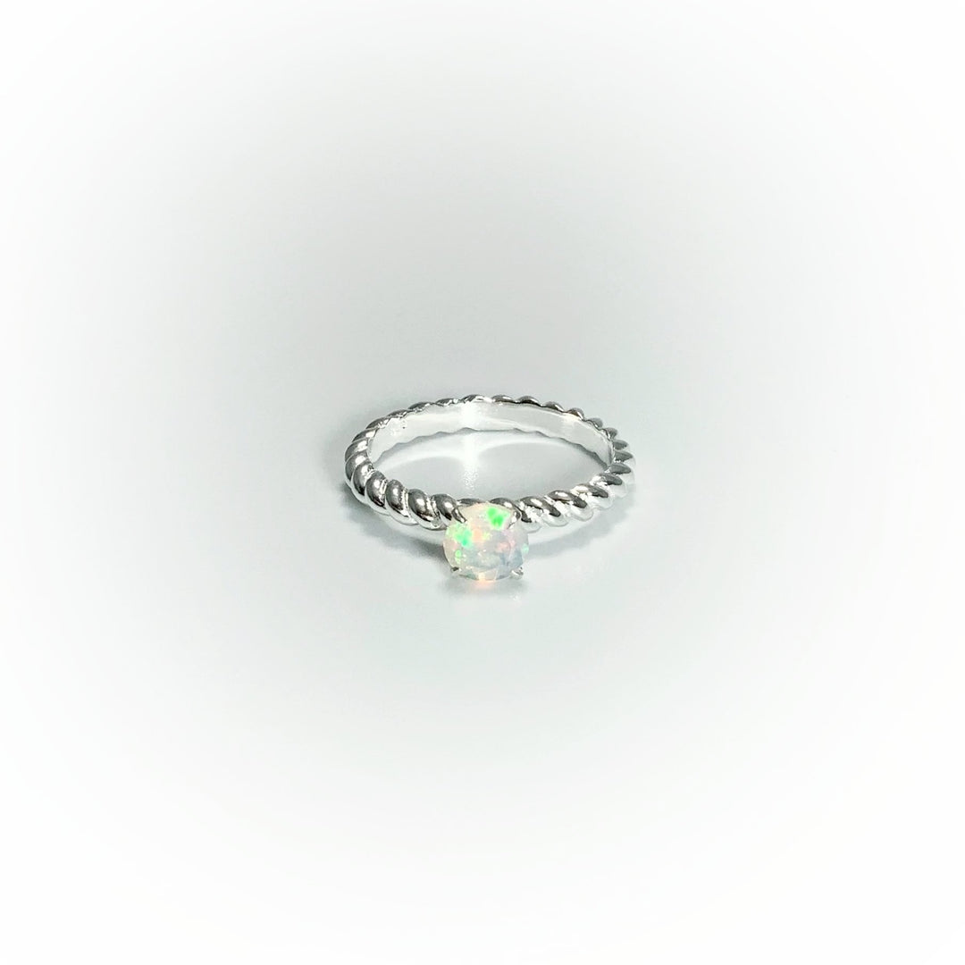 Faceted Ethiopian Fire Opal Ring - Rocks and Gems Canada