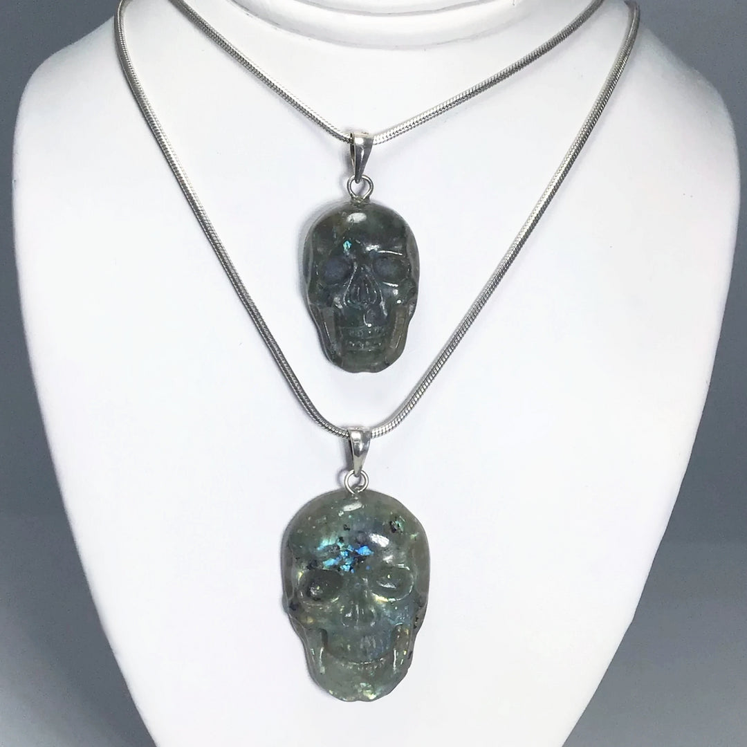 Labradorite Skull Pendant - Rocks and Gems Canada