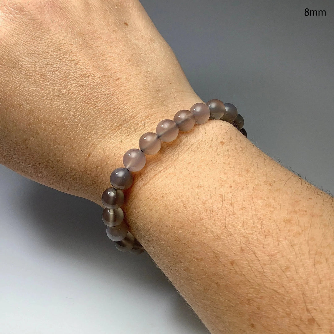Grey Agate Beaded Bracelet - Rocks and Gems Canada