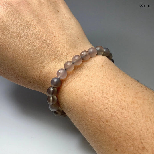 Grey Agate Beaded Bracelet - Rocks and Gems Canada